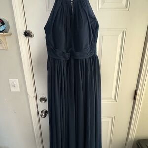 Azazie Dark Blue Maxi Dress